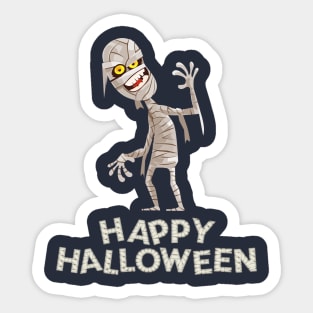 Mummy Scary and Spooky Happy Halloween Funny Graphic Sticker